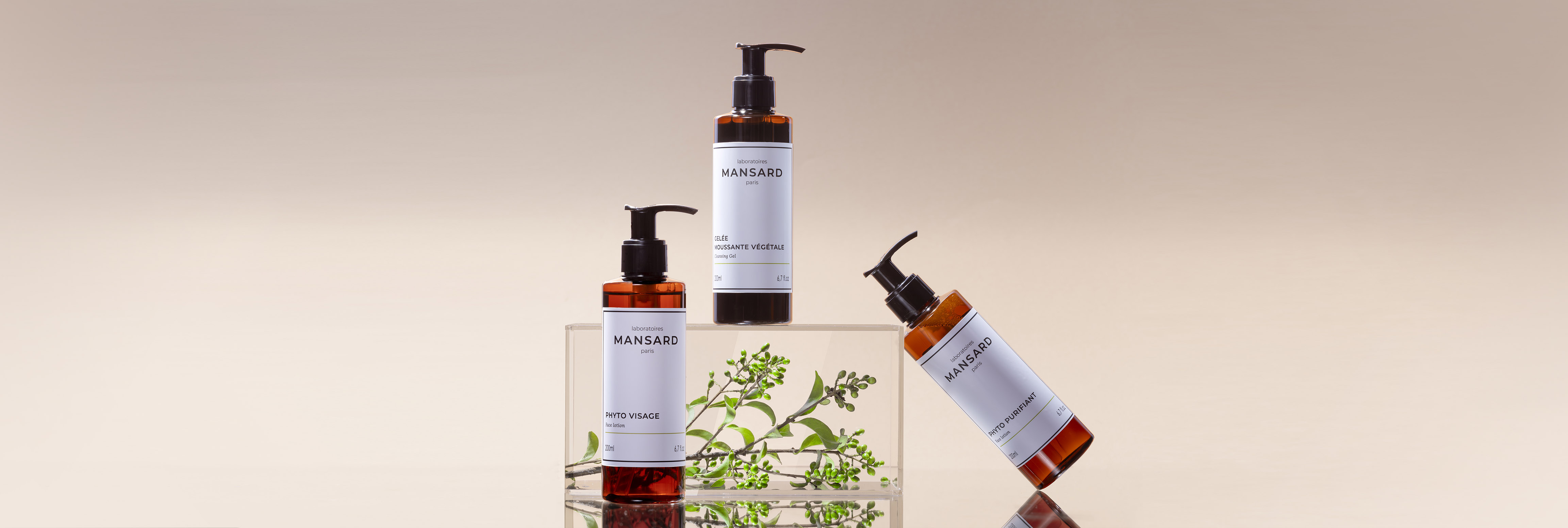 notre gamme de soins nettoyants visage Mansard